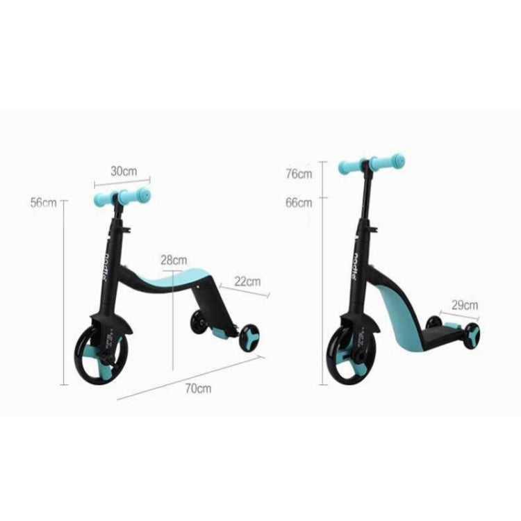 Brehn | nadle Faltbares Dreirädriges Drei-Modus Gleichgewicht Fahrrad Kinder Roller (Blau)