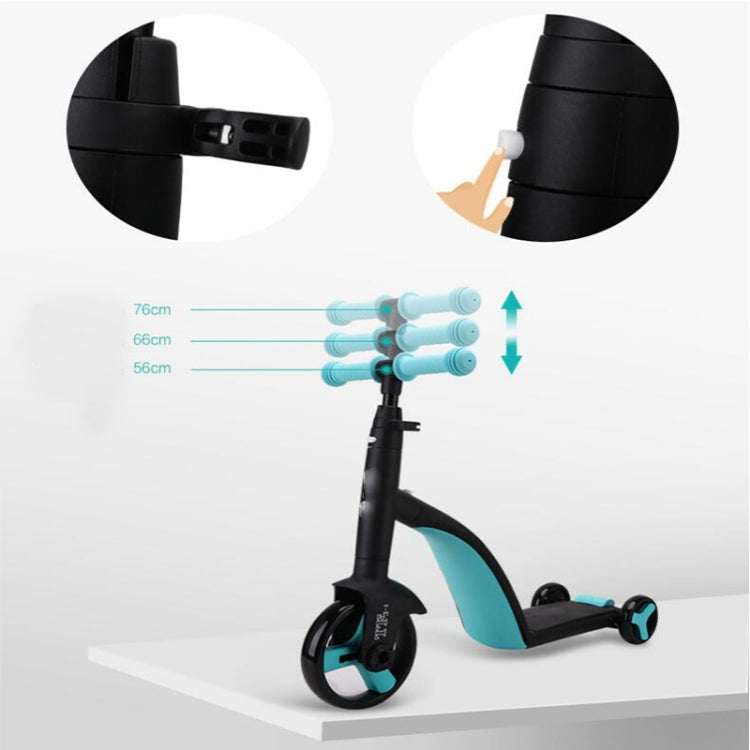 Brehn | nadle Faltbares Dreirädriges Drei-Modus Gleichgewicht Fahrrad Kinder Roller (Blau)