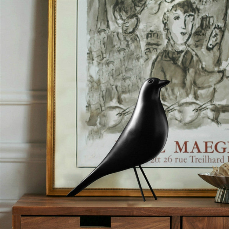 Brehn | Resin Craft Vogel Figurine Büro Ornamente Heim Dekoration Zubehör (Schwarz)