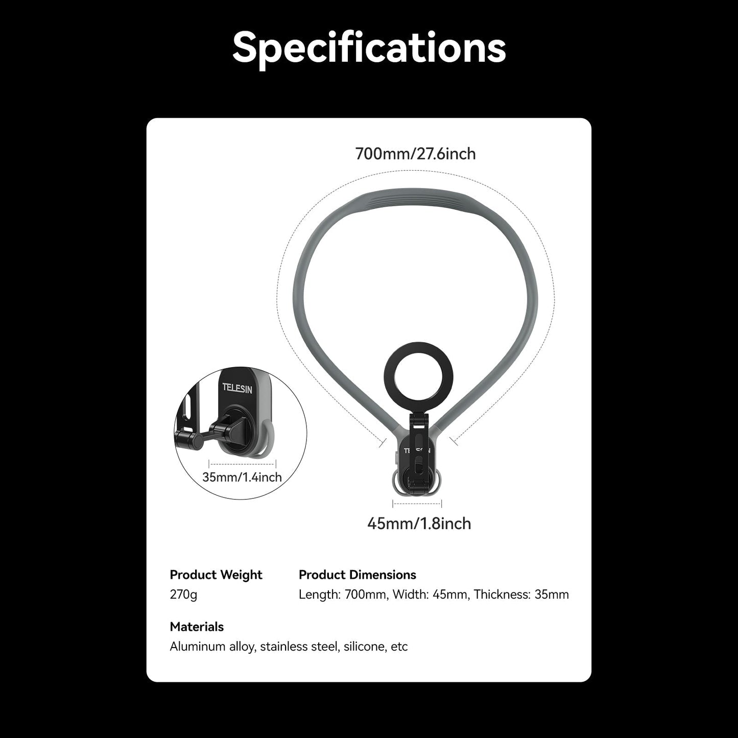 Brehn | LuxuraMagnet Telefon Hals Halter | Einfache Freisprech-Kease für ein Leben in Bewegung