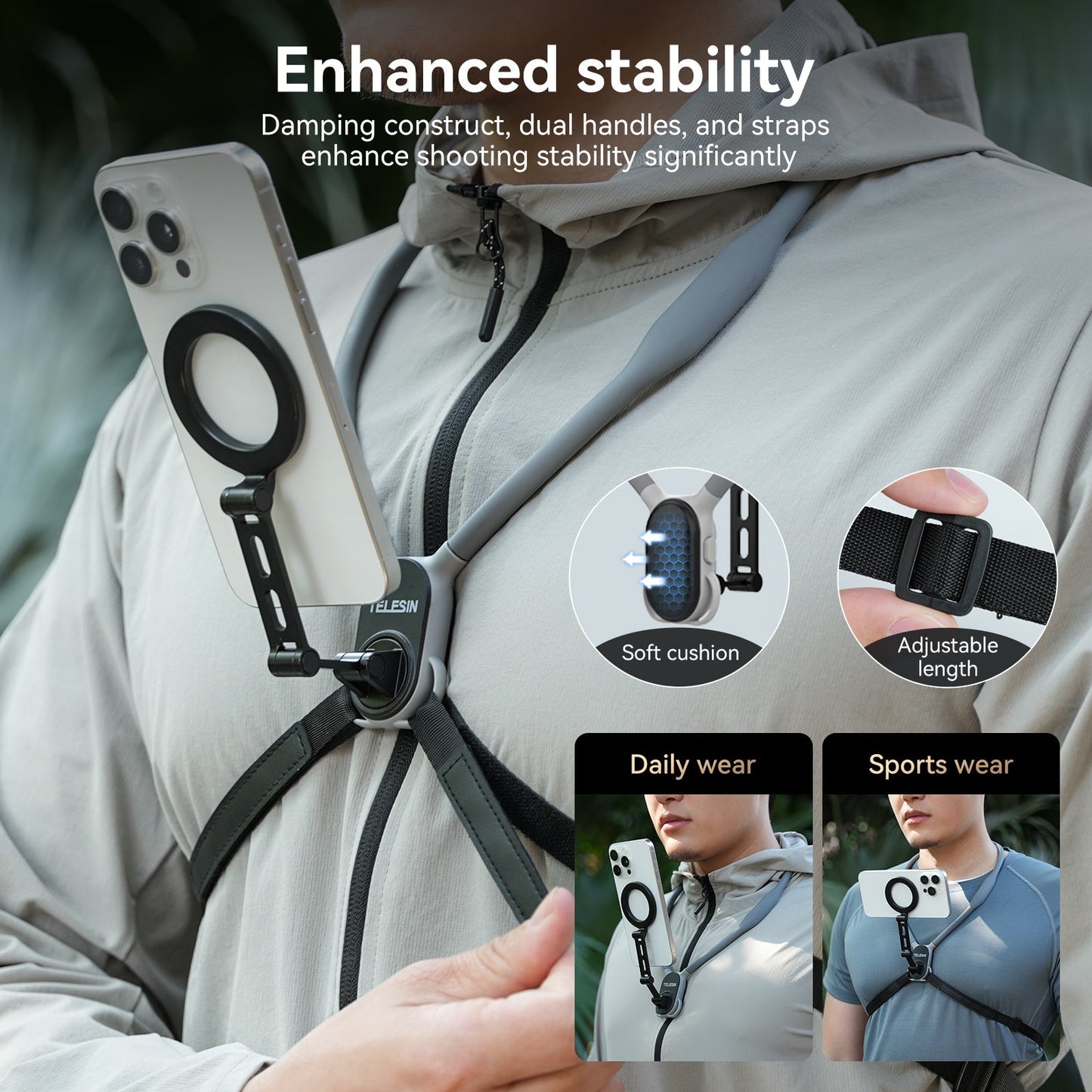 Brehn | LuxuraMagnet Telefon Hals Halter | Einfache Freisprech-Kease für ein Leben in Bewegung