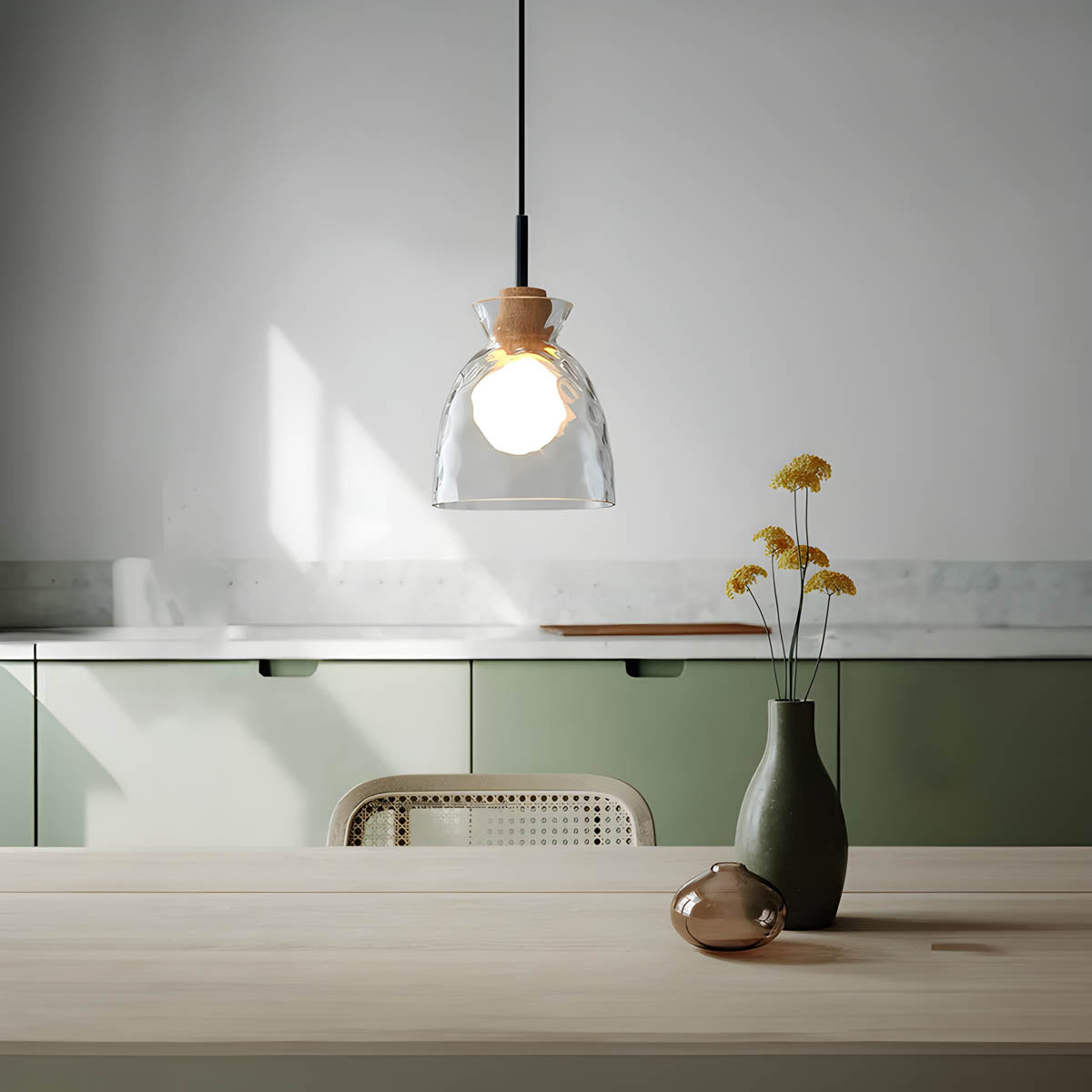 Brehn | LuxeGlow Chic Glasleuchter - Modern elegante Glas-Deckenlampe