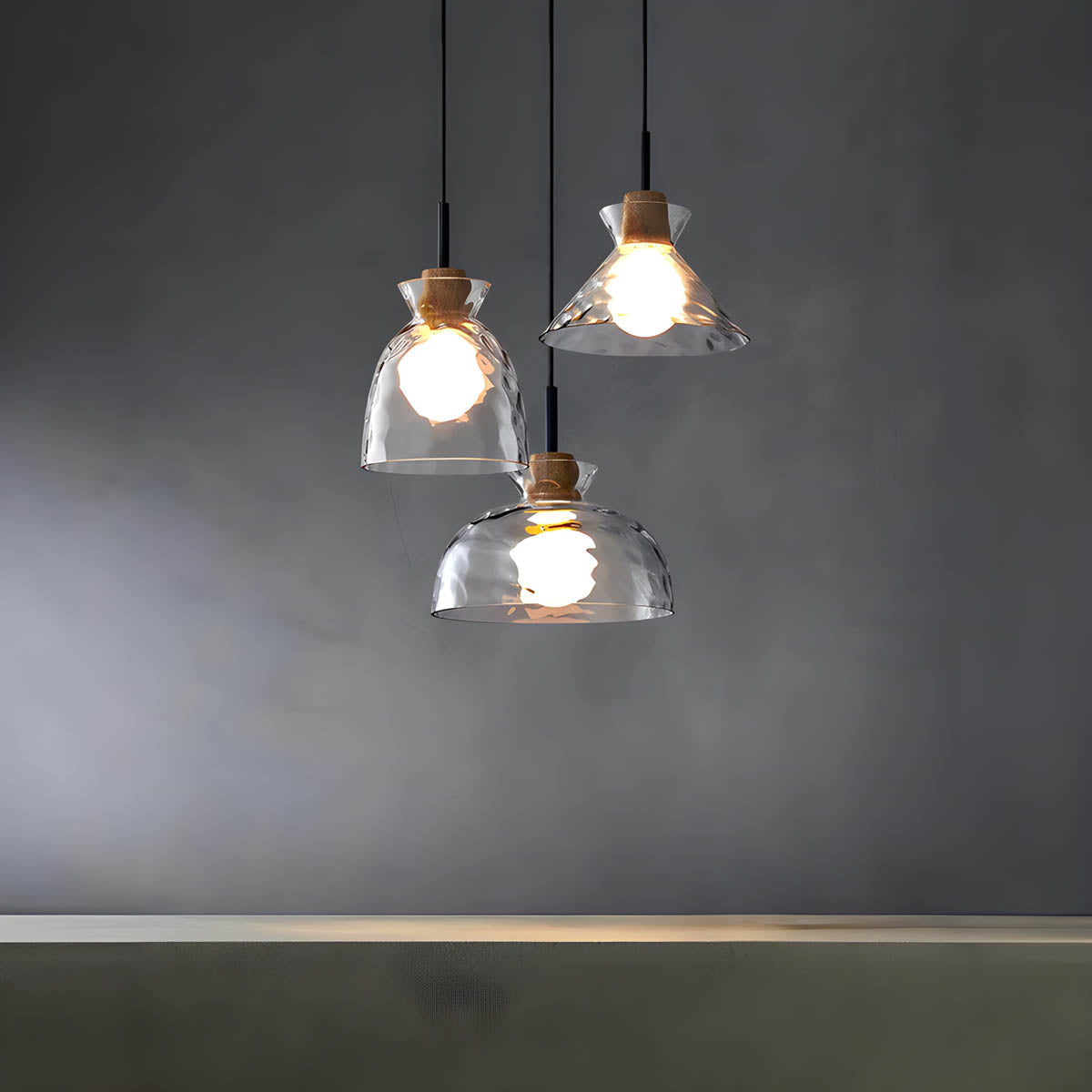 Brehn | LuxeGlow Chic Glasleuchter - Modern elegante Glas-Deckenlampe