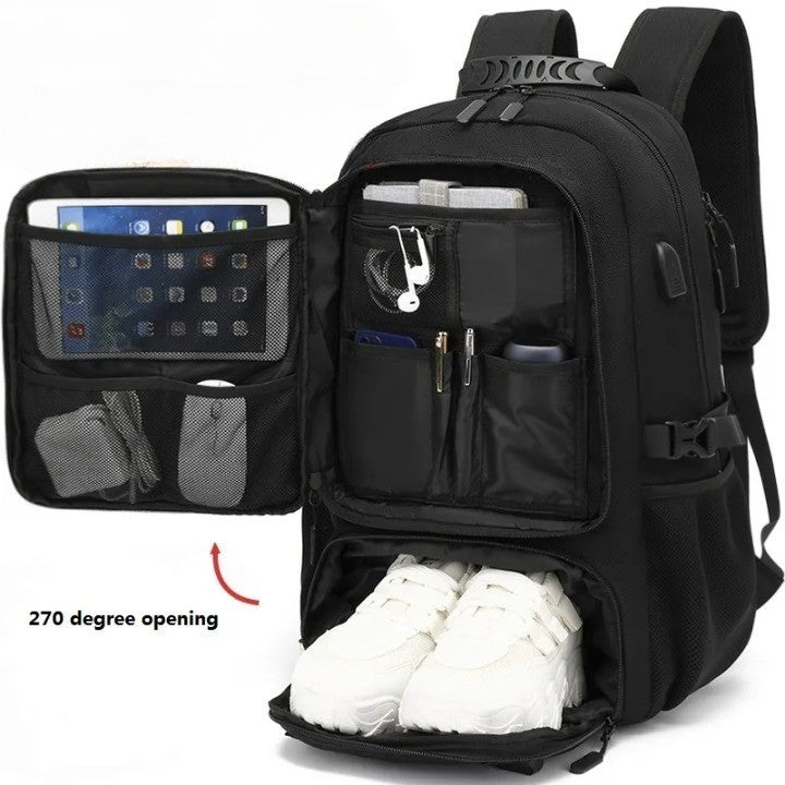 Tech Trek Pro 50-80L Der Ultimative Rucksack Mit USB-Anschluss | Brehn