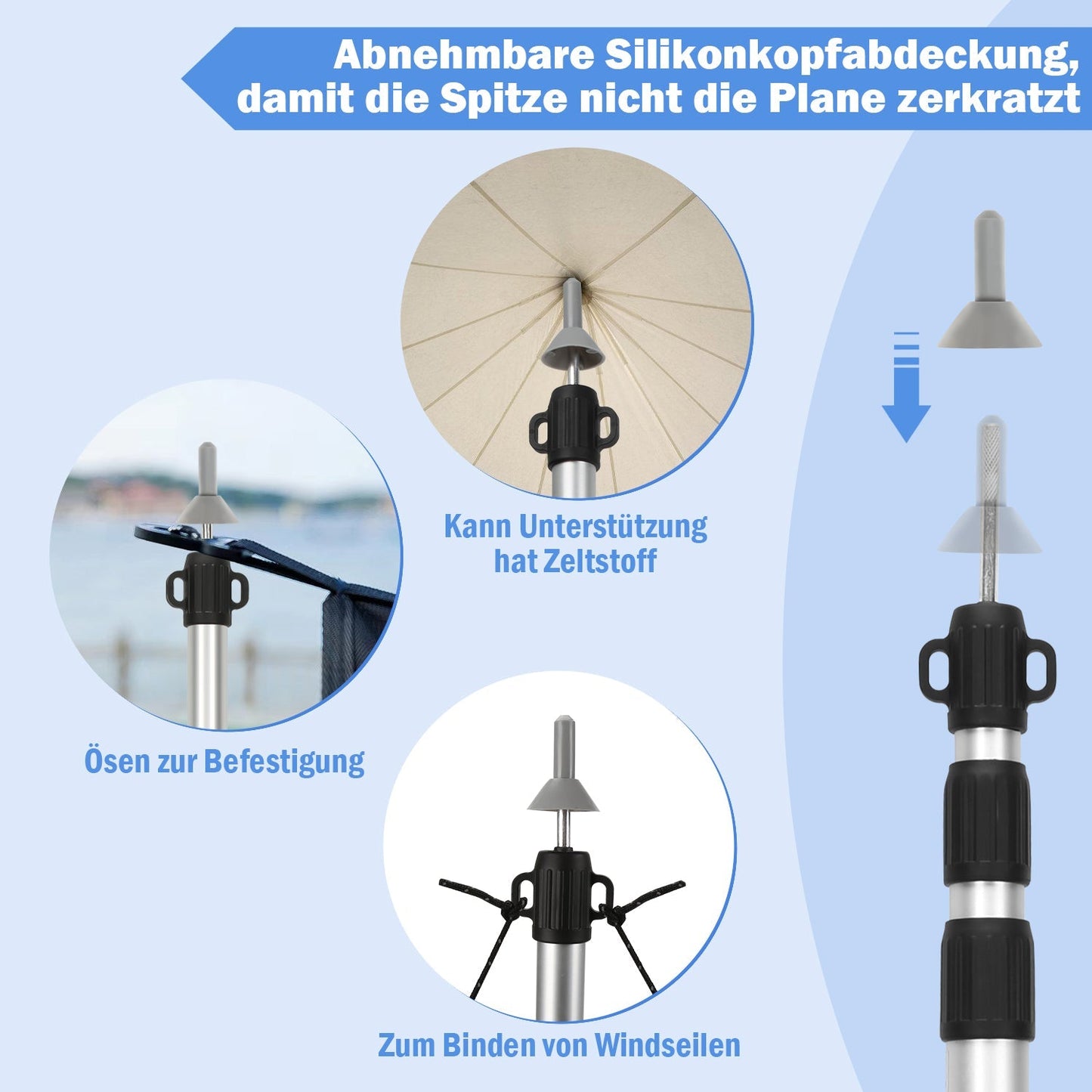 Teleskopstange für Zelte Verstellbare Aluminium | Brehn