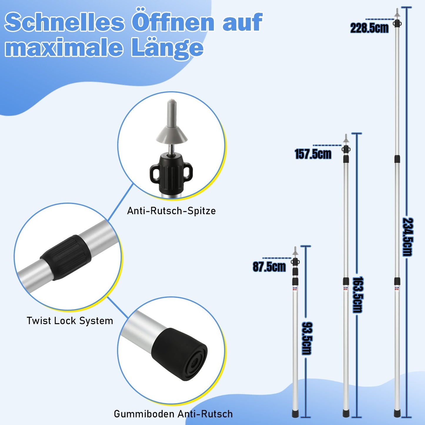 Teleskopstange für Zelte Verstellbare Aluminium | Brehn