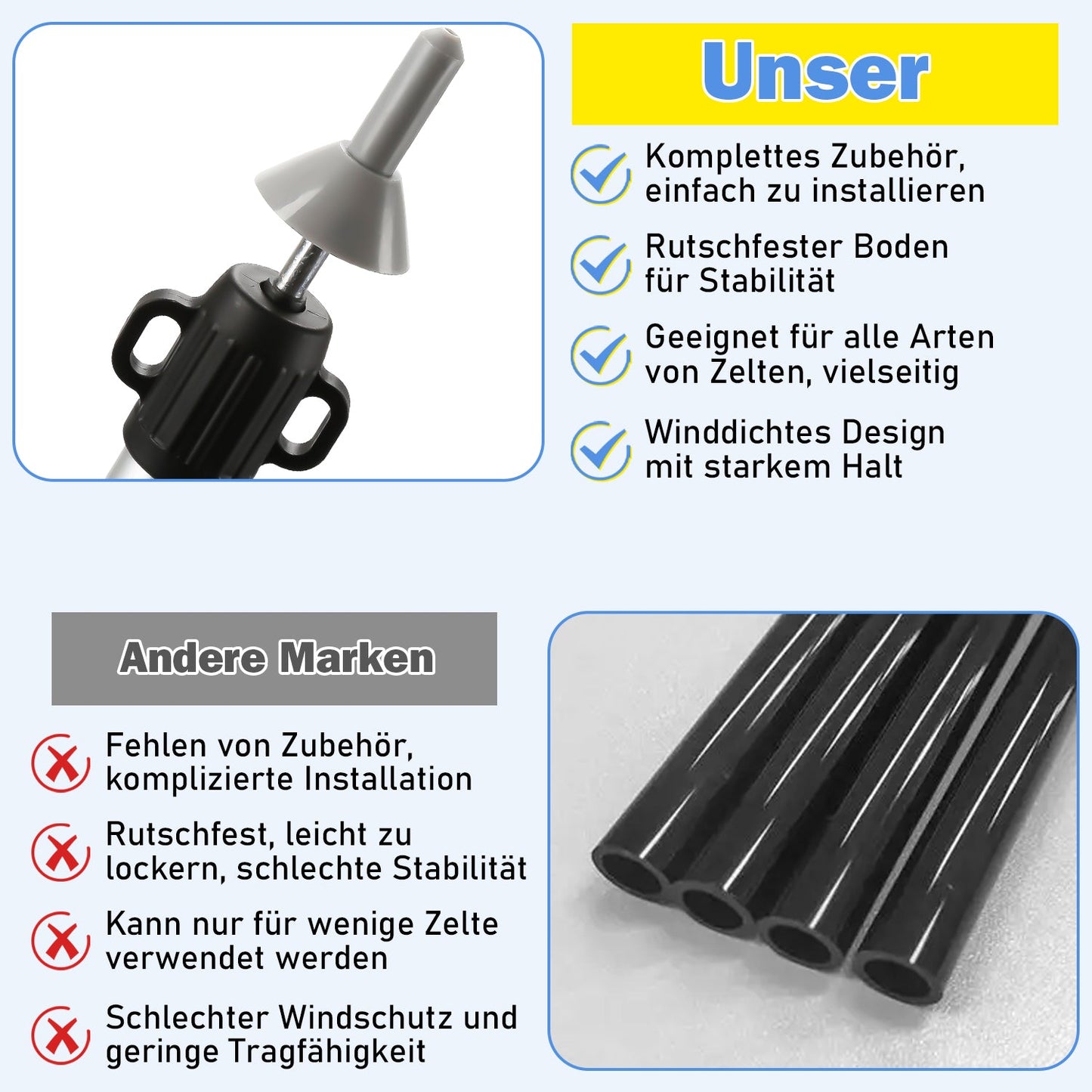 Teleskopstange für Zelte Verstellbare Aluminium | Brehn