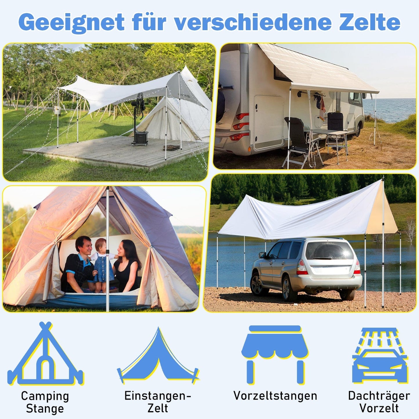 Teleskopstange für Zelte Verstellbare Aluminium | Brehn