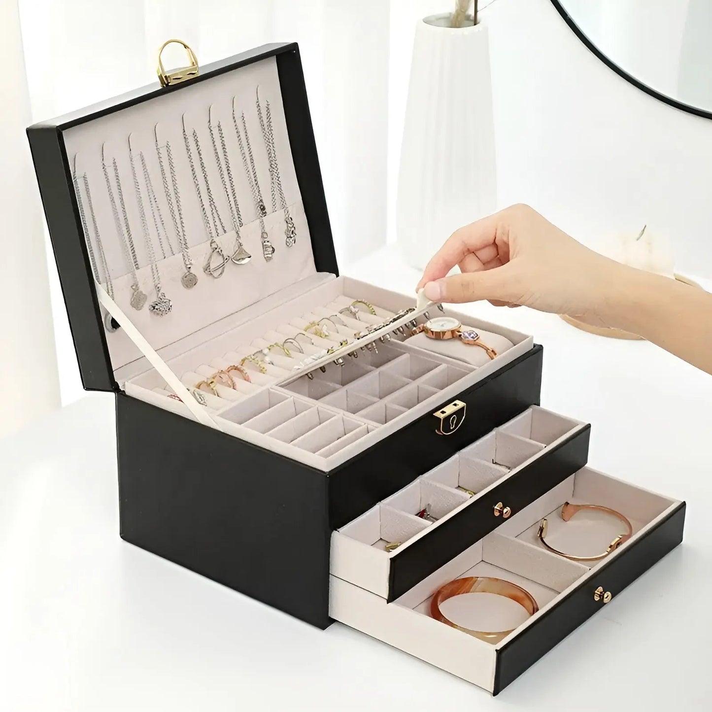 EleganceBox Luxus Schmuckbox – Mehrere Aufbewahrungsbox für Schmuck | Brehn