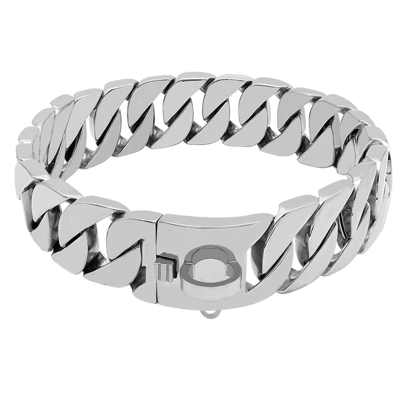 Brehn | KrachtNeck Metall Hundehalsband – Robustes Edelstahl Halsband für große Hunde
