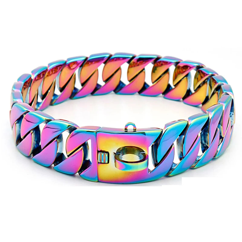Brehn | KrachtNeck Metall Hundehalsband – Robustes Edelstahl Halsband für große Hunde