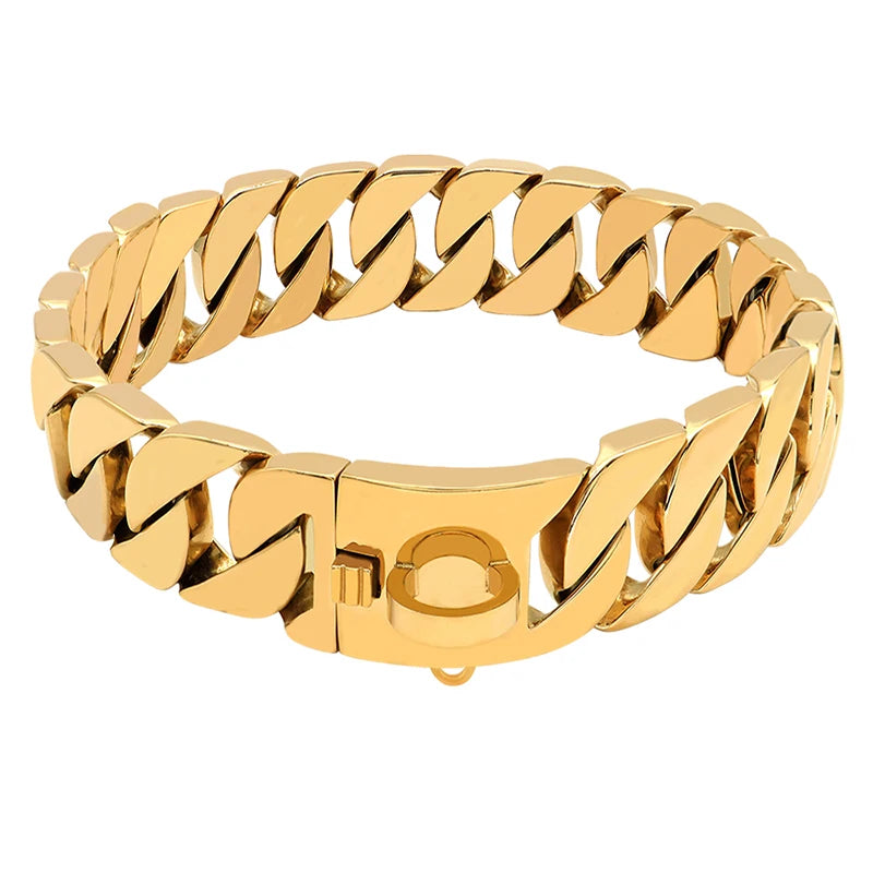 Brehn | KrachtNeck Metall Hundehalsband – Robustes Edelstahl Halsband für große Hunde