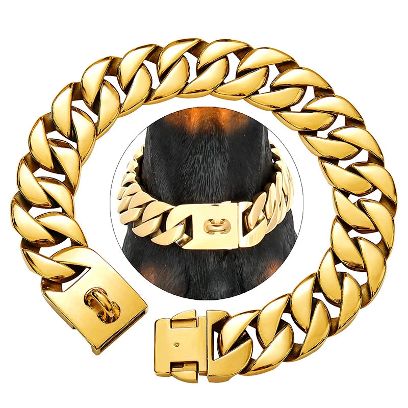 Brehn | KrachtNeck Metall Hundehalsband – Robustes Edelstahl Halsband für große Hunde