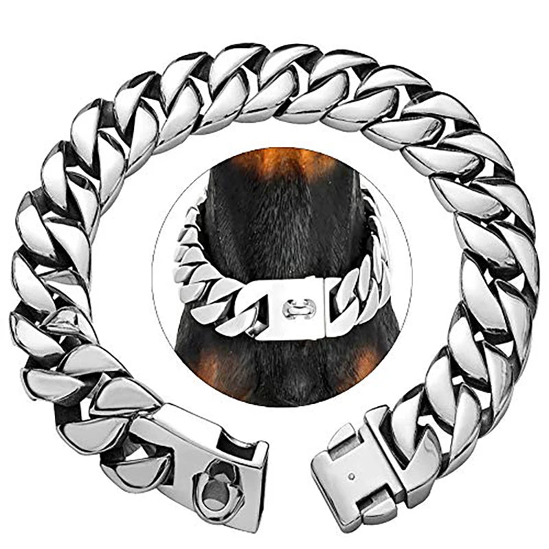 Brehn | KrachtNeck Metall Hundehalsband – Robustes Edelstahl Halsband für große Hunde