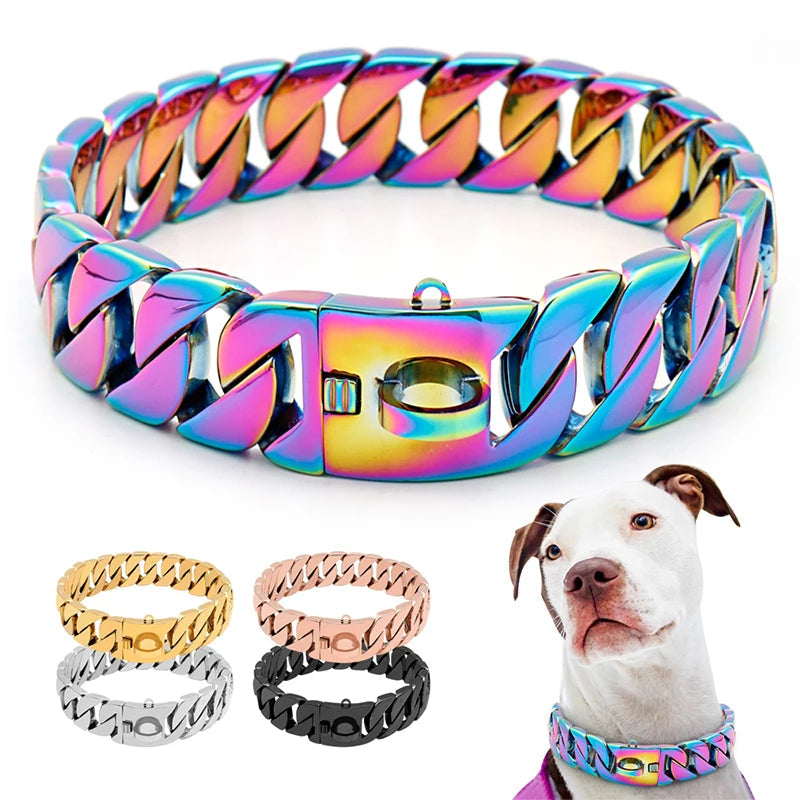 Brehn | KrachtNeck Metall Hundehalsband – Robustes Edelstahl Halsband für große Hunde
