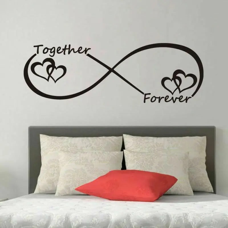 Zusammen Für Immer Unendlichkeit Liebe Herz Wandaufkleber Für Schlafzimmer Abnehmbar Abziehen und Aufkleben Vinyl Wandtattoo Für Kreative DIY Wohnkultur | Brehn