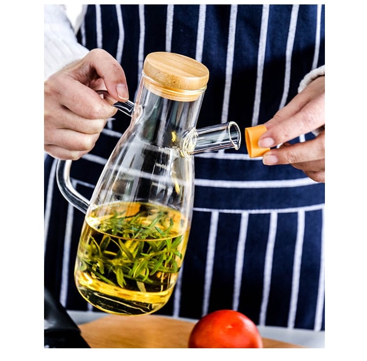 Transparentes Glasölflasche mit Griff | Brehn