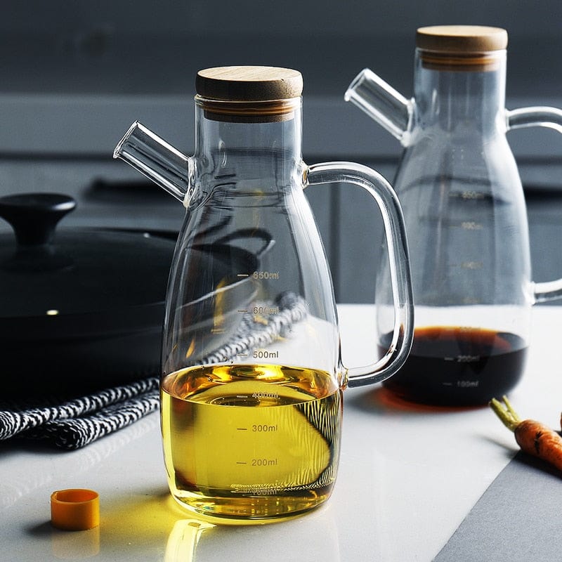 Transparentes Glasölflasche mit Griff | Brehn