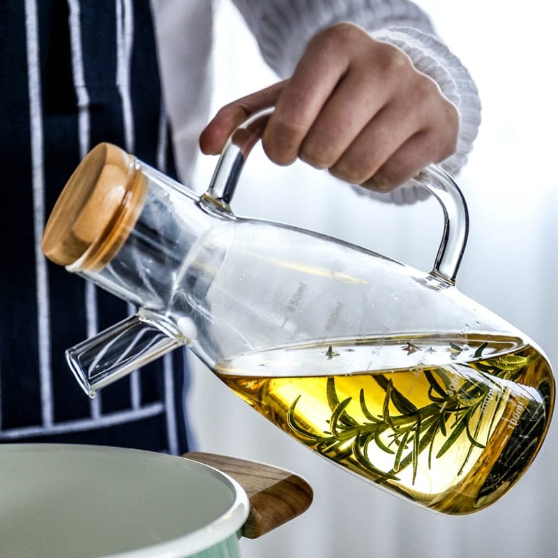 Transparentes Glasölflasche mit Griff | Brehn