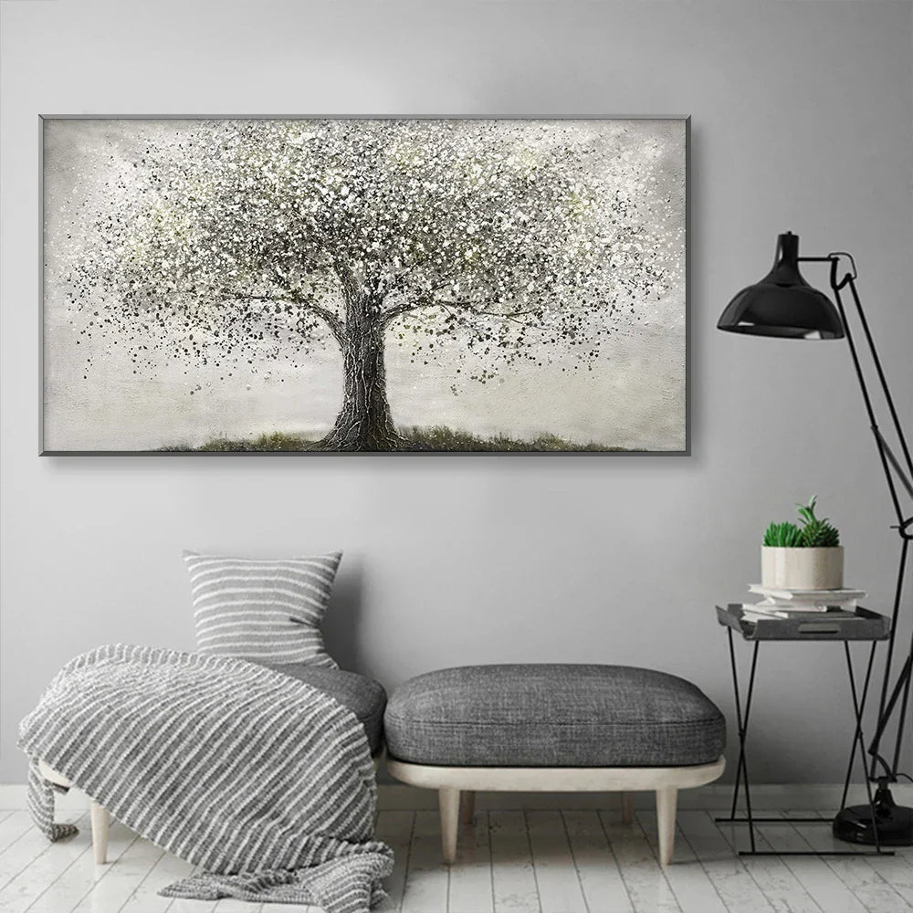 Tree Of Life Wandkunst Fine Art Leinwanddruck Moderner Schwarz-Weiß-Posterbild Für Wohnzimmer Schlafzimmer Home Office Kunst Dekor