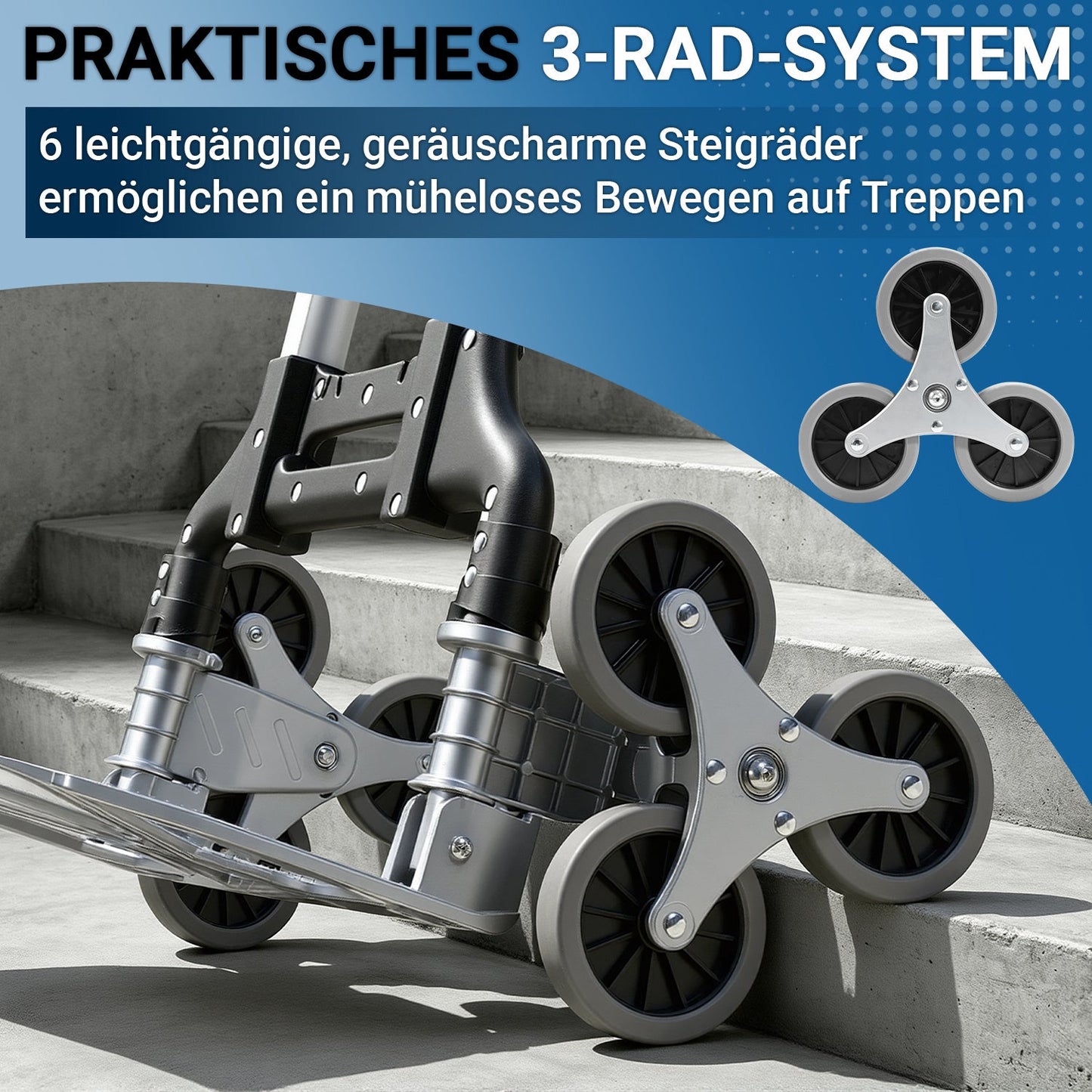Treppensteiger Sackkarre Klappbar Treppenhandwagen bis 75kg | Brehn