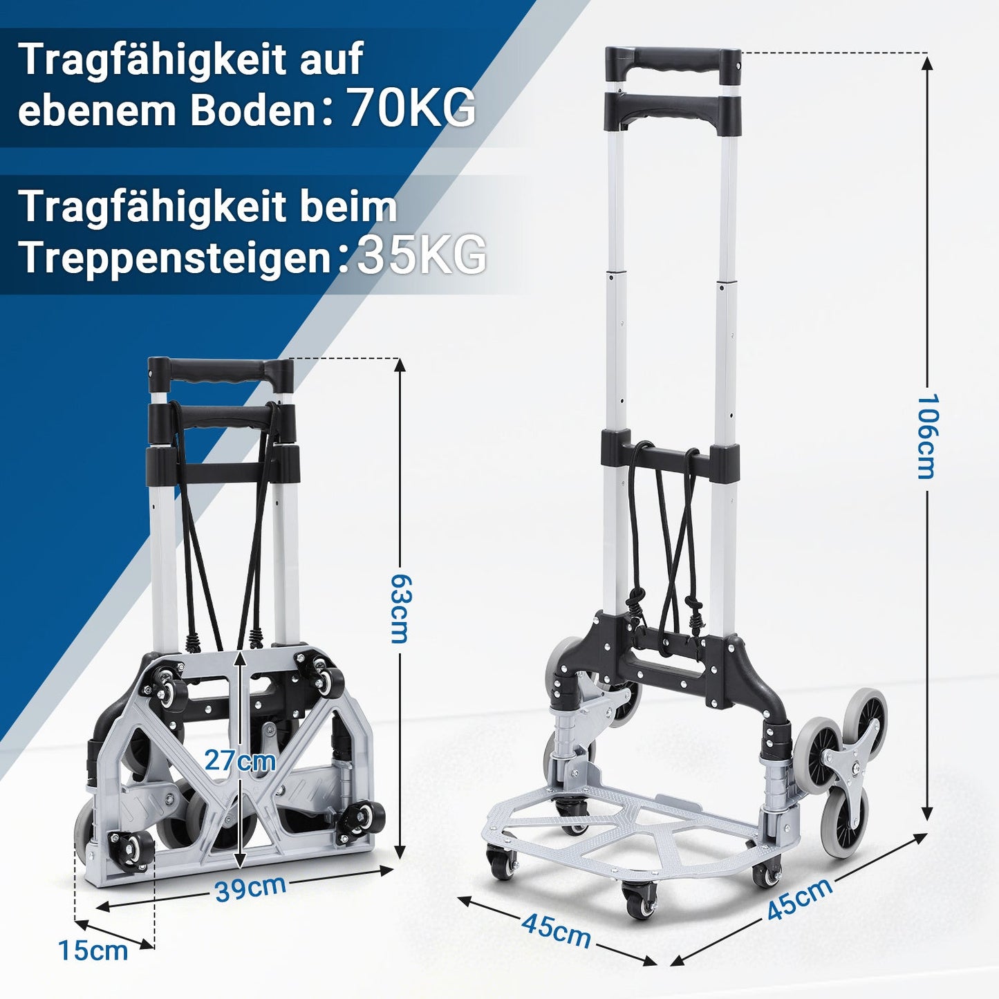 Treppensteiger Sackkarre Klappbar Treppenhandwagen bis 75kg | Brehn
