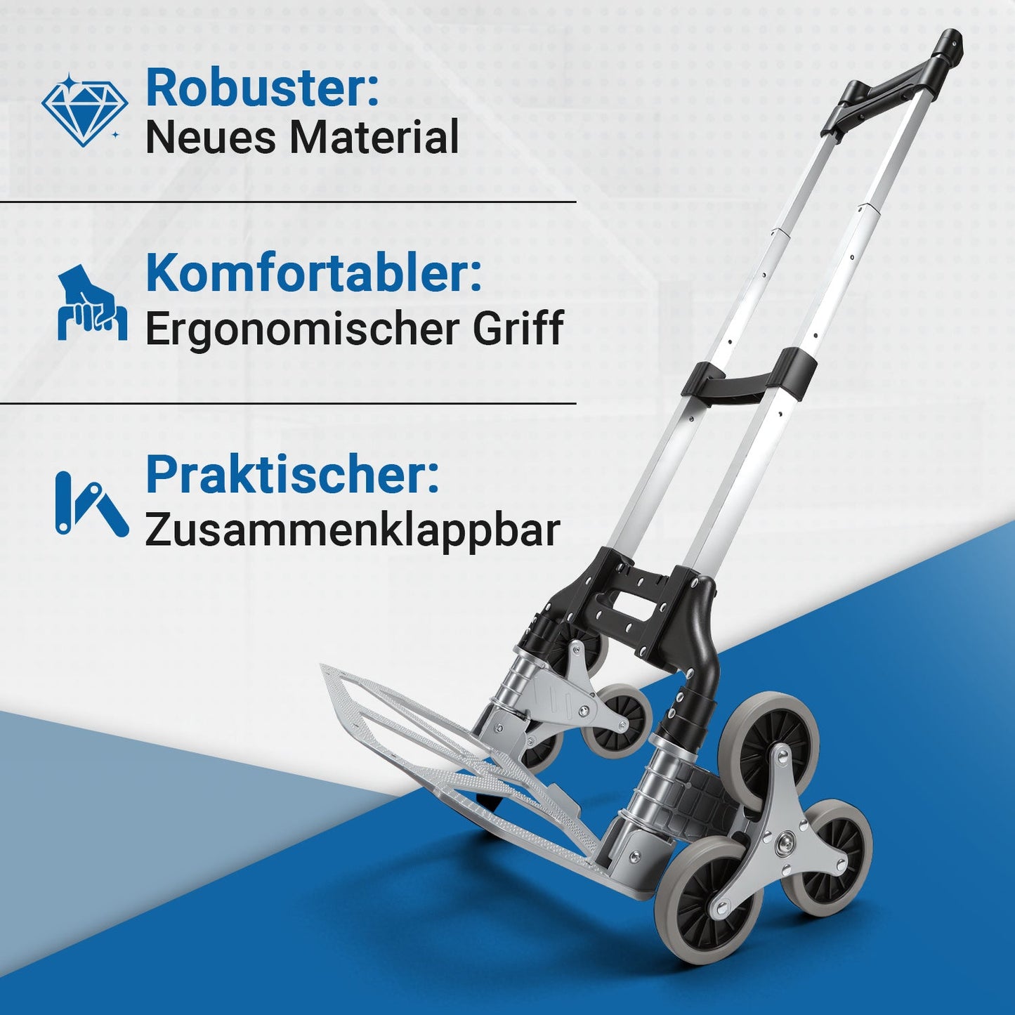 Treppensteiger Sackkarre Klappbar Treppenhandwagen bis 75kg | Brehn