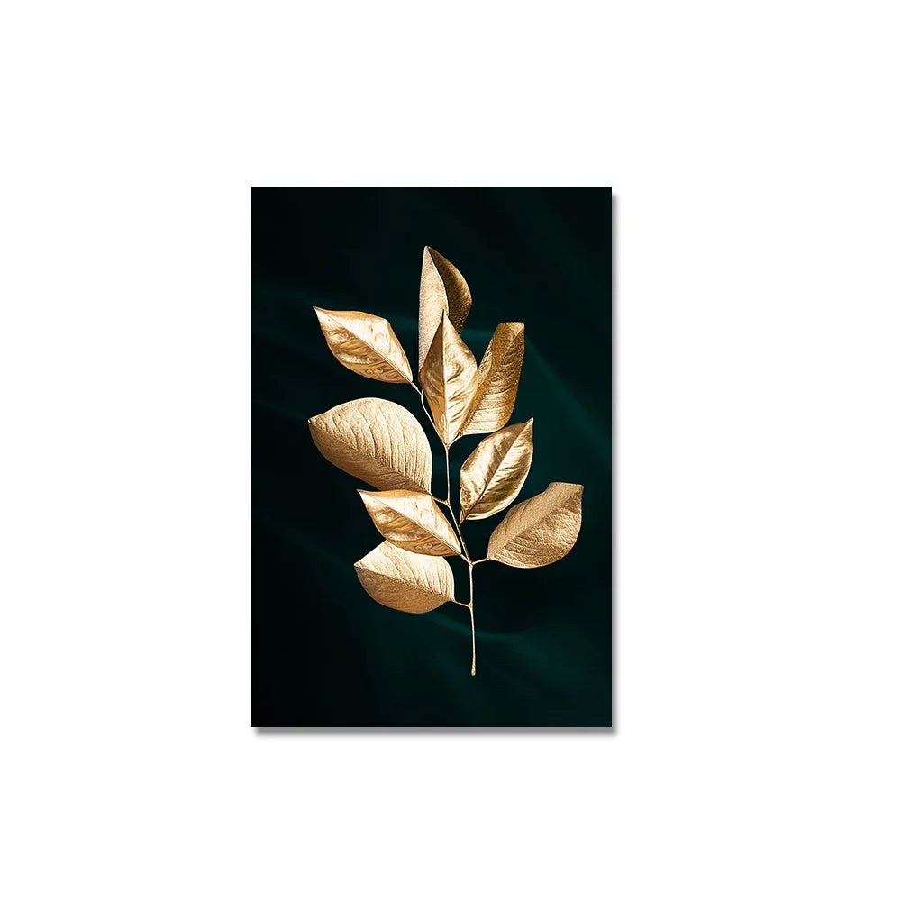 Tropische Botanik Exotische Goldene Palmblätter Wandkunst Fine Art Leinwanddrucke Bilder Für Wohnzimmer Esszimmer Nordic Wohnkultur