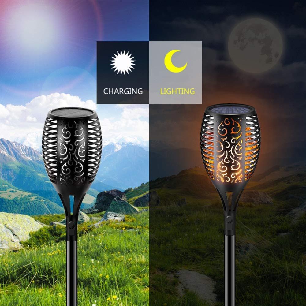 LED Solar Gartentorpedos Deluxe 96 LED (4 Stück) | Brehn