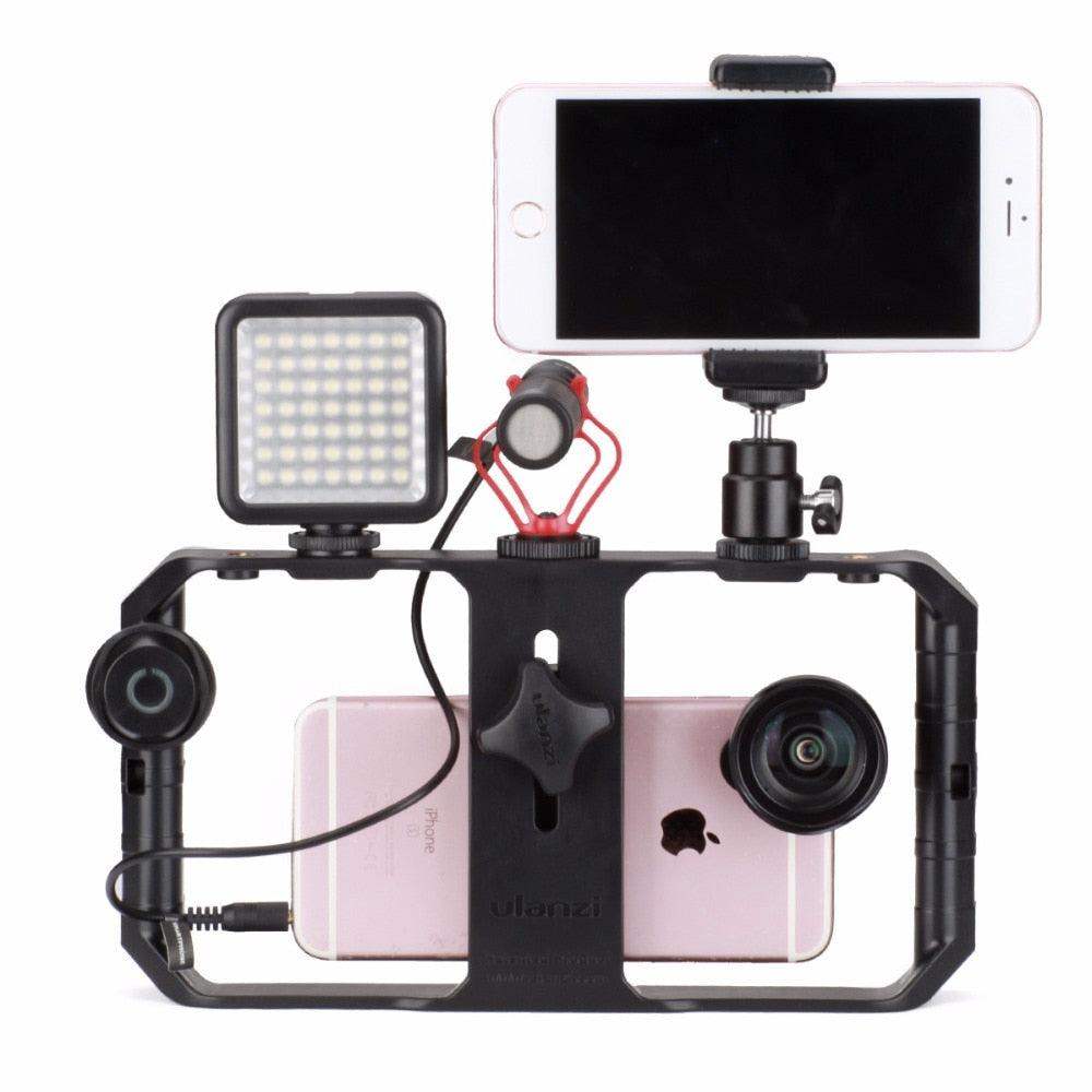 VideoGrip Smartphone-Stabilisator – Professionelles Filmgehäuse mit Kaltstativanschlüssen | Brehn