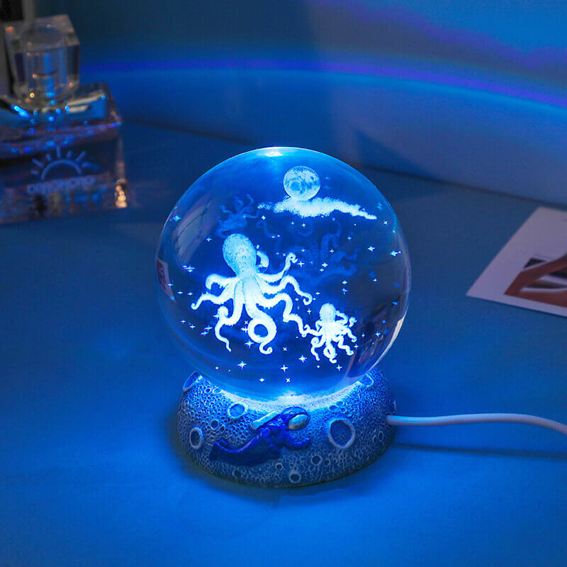 Unterwasserwelt Kristallkugel-Nachtlicht