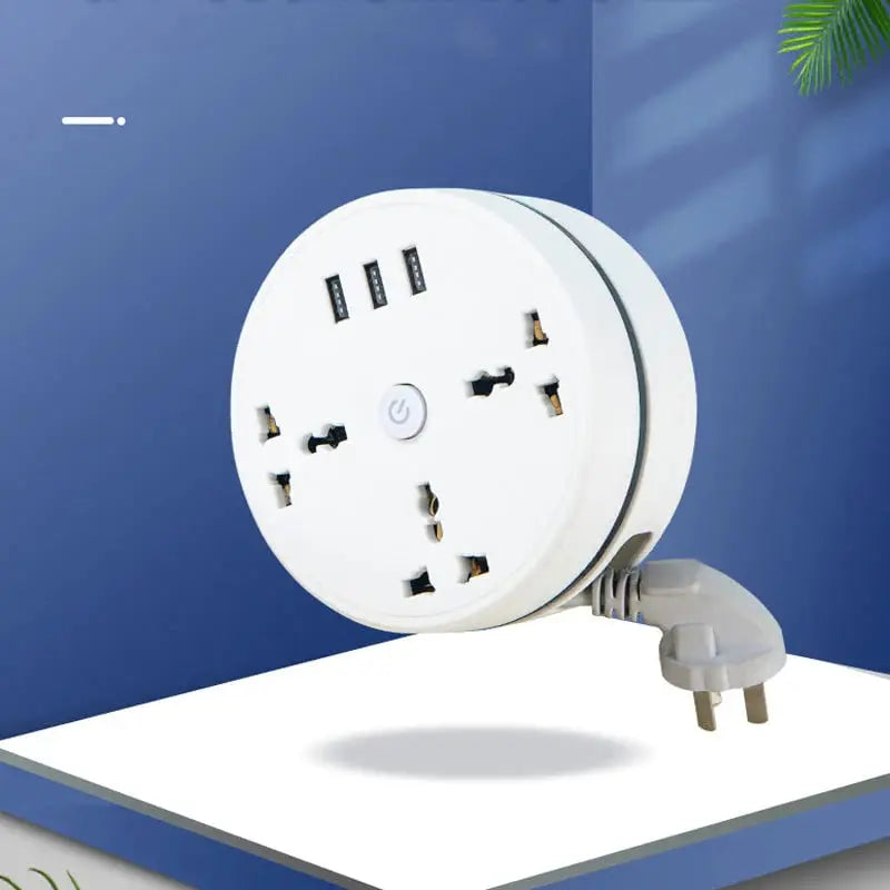 Universelle Steckdosenleiste mit ausziehbarem Kabel & USB-Ports