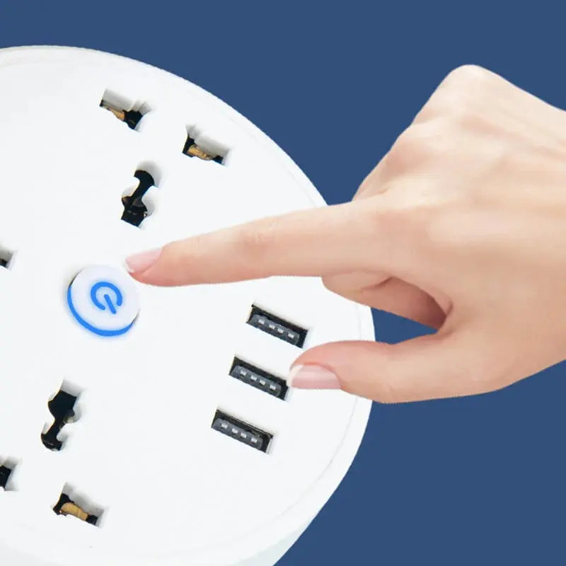 Universelle Steckdosenleiste mit ausziehbarem Kabel & USB-Ports