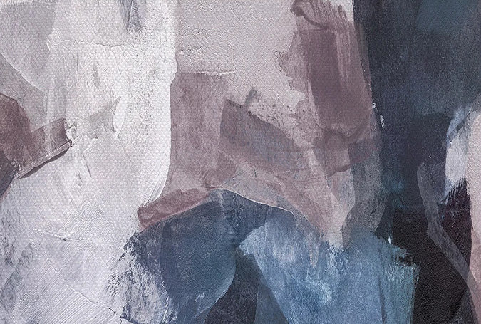 Blau Mauve lila abstrakte Farbblock Wandkunst feine Kunstleinwanddrucke Bilder für luxuriöse Wohnung Wohnzimmer Esszimmer Eingang Empfang Foyer Dekor | Brehn