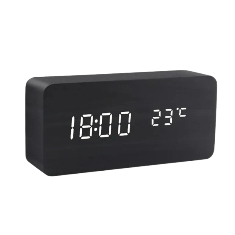 Sprachgesteuertes LED Holz Uhr | Brehn