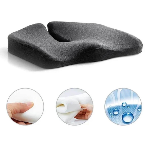 ErgoRelief Sitzkissen – Ergonomisches Memory-Schaum-Kissen für Rücken und Steißbein | Brehn