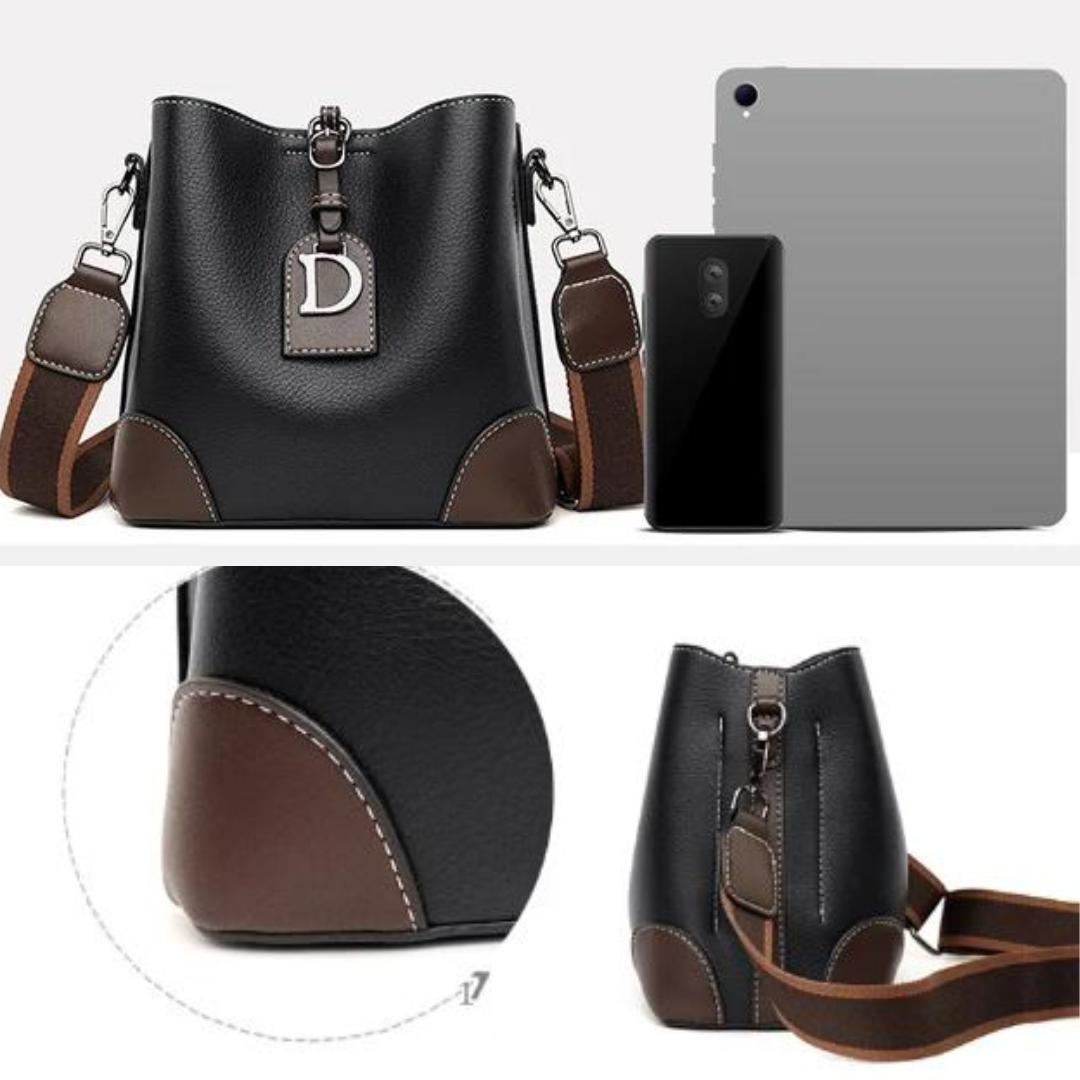 Schultertasche: Niche Damen-Umhängetasche aus echtem Leder