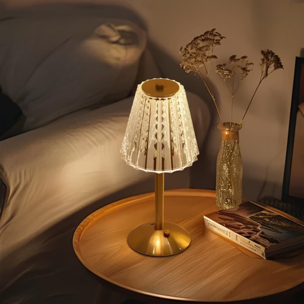 Goldene Kristall-Tischlampe - Aurora Luxe | Brehn