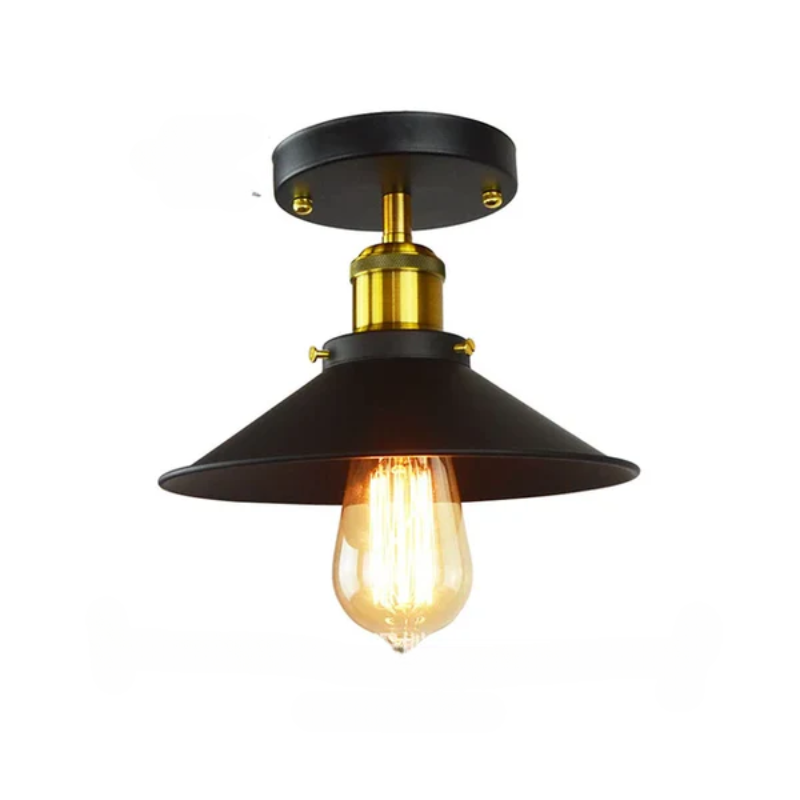 Vintage Deckenlampe im Industriestil, Retro Deckenleuchte mit Edison Glühbirne, LED-kompatibel | Brehn