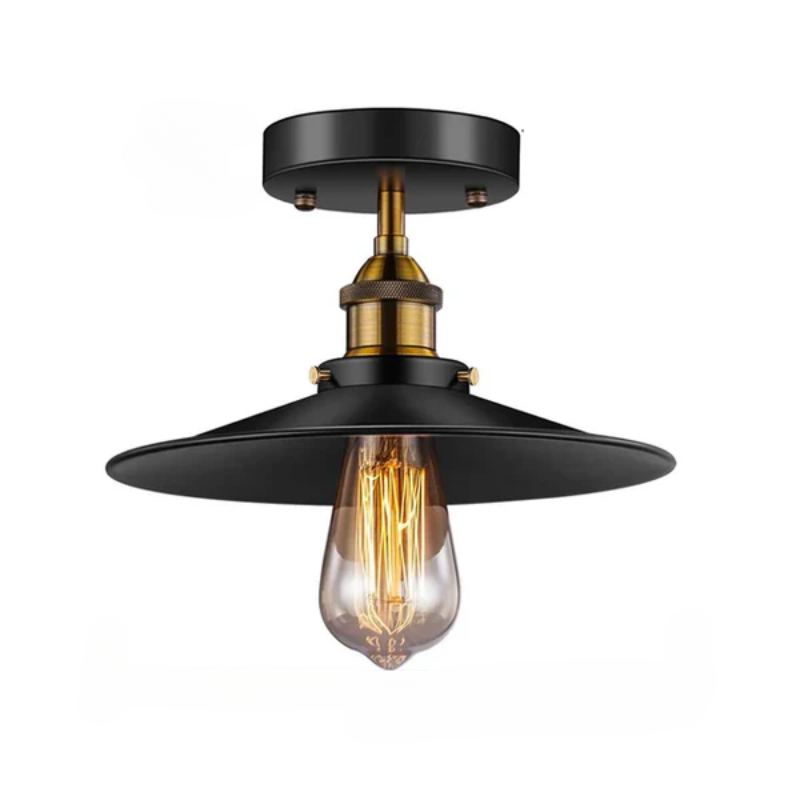 Vintage Deckenlampe im Industriestil, Retro Deckenleuchte mit Edison Glühbirne, LED-kompatibel | Brehn
