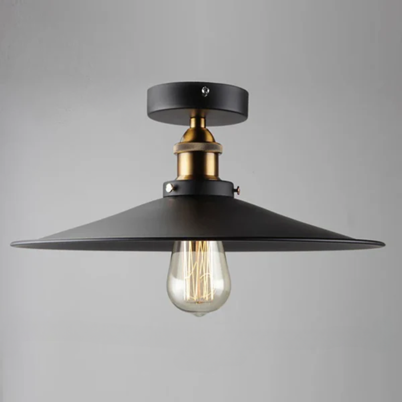 Vintage Deckenlampe im Industriestil, Retro Deckenleuchte mit Edison Glühbirne, LED-kompatibel | Brehn
