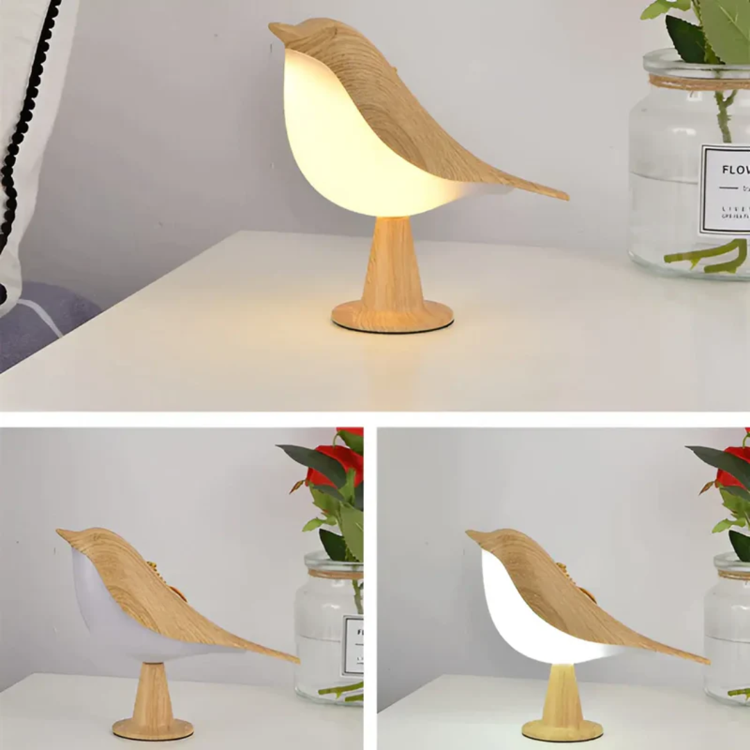 Brehn | Stylische LED-Vogelampe mit Touch-Steuerung und Aromatherapie - FeatherGlow