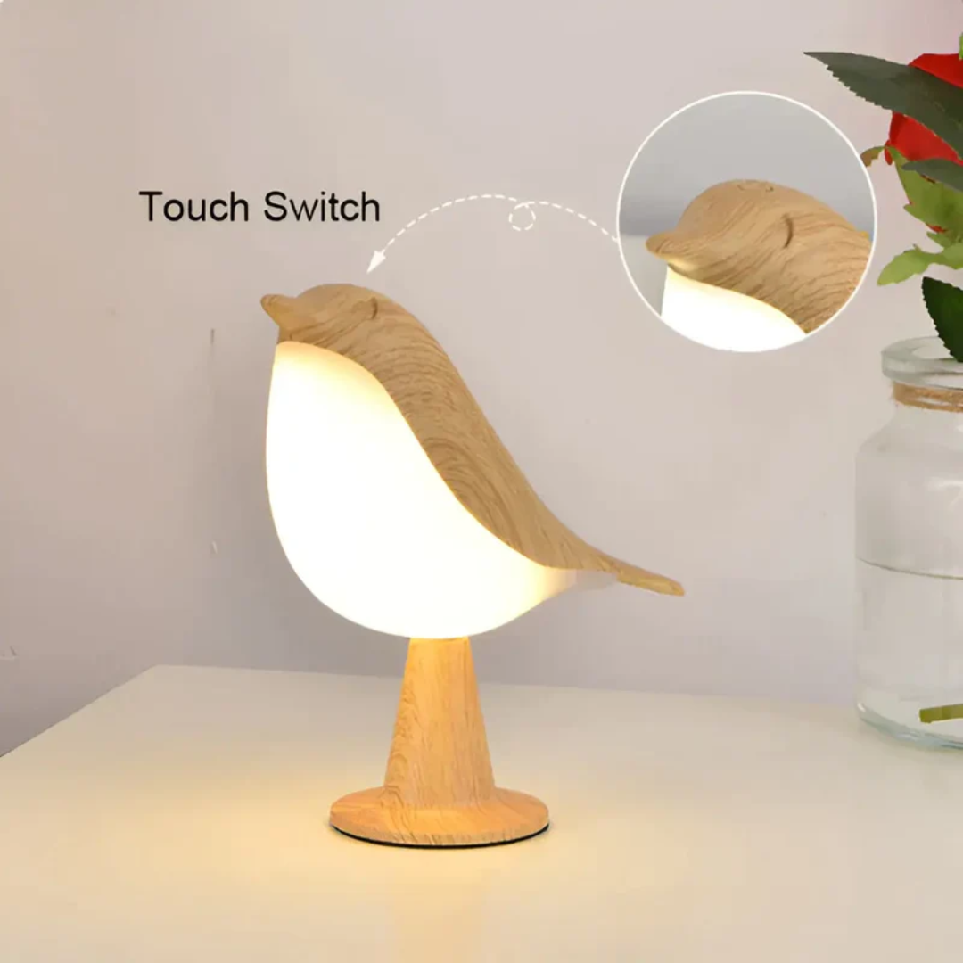 Brehn | Stylische LED-Vogelampe mit Touch-Steuerung und Aromatherapie - FeatherGlow