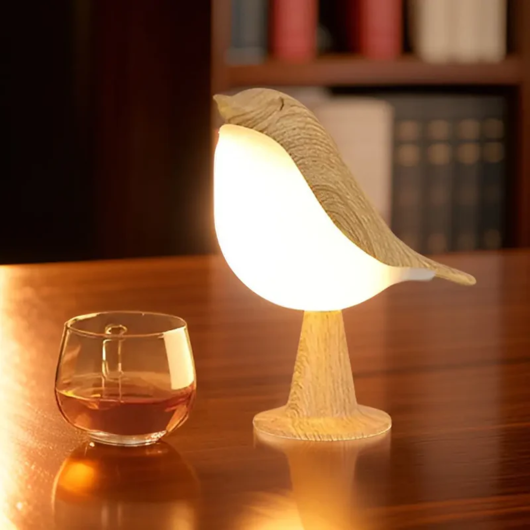 Brehn | Stylische LED-Vogelampe mit Touch-Steuerung und Aromatherapie - FeatherGlow