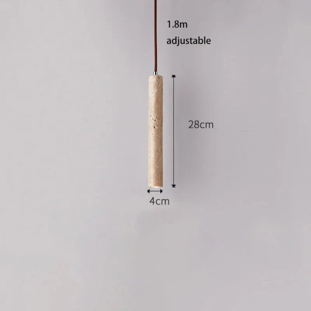 Brehn | Minimalistischer Travertin Wabi-Sabi Stil LED Kronleuchter - LumoLine