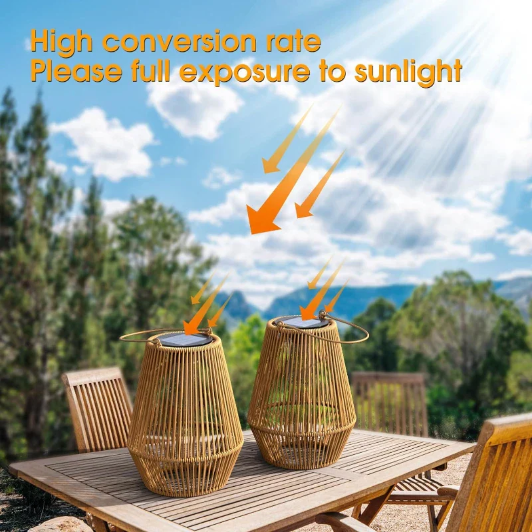 Brehn | Handgewebte wasserdichte Solar-Gartenleuchte - SunWeave