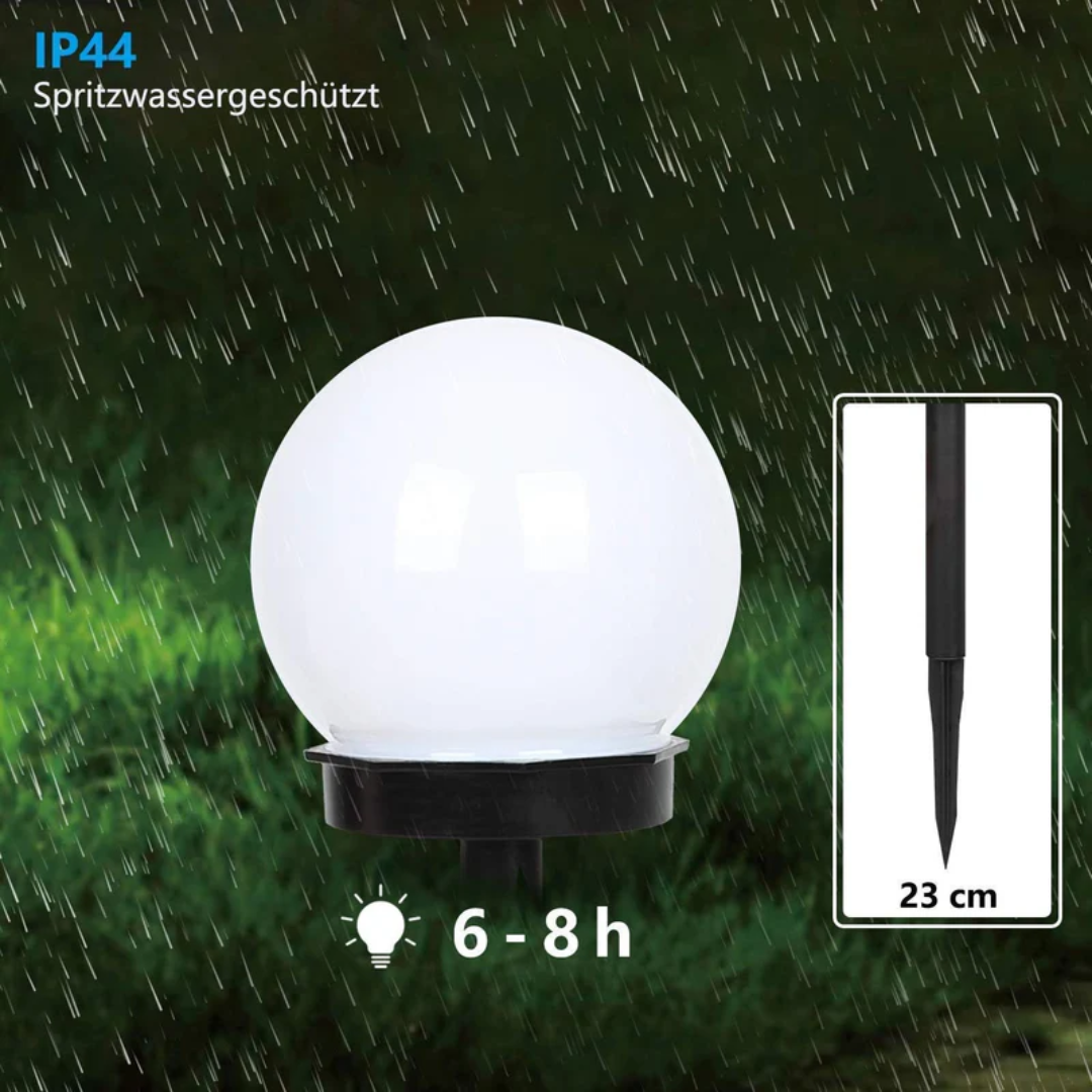 Brehn | 3 Stück Wasserdicht LED Solar Ball Gartenbeleuchtung - SunLuxe Orbs