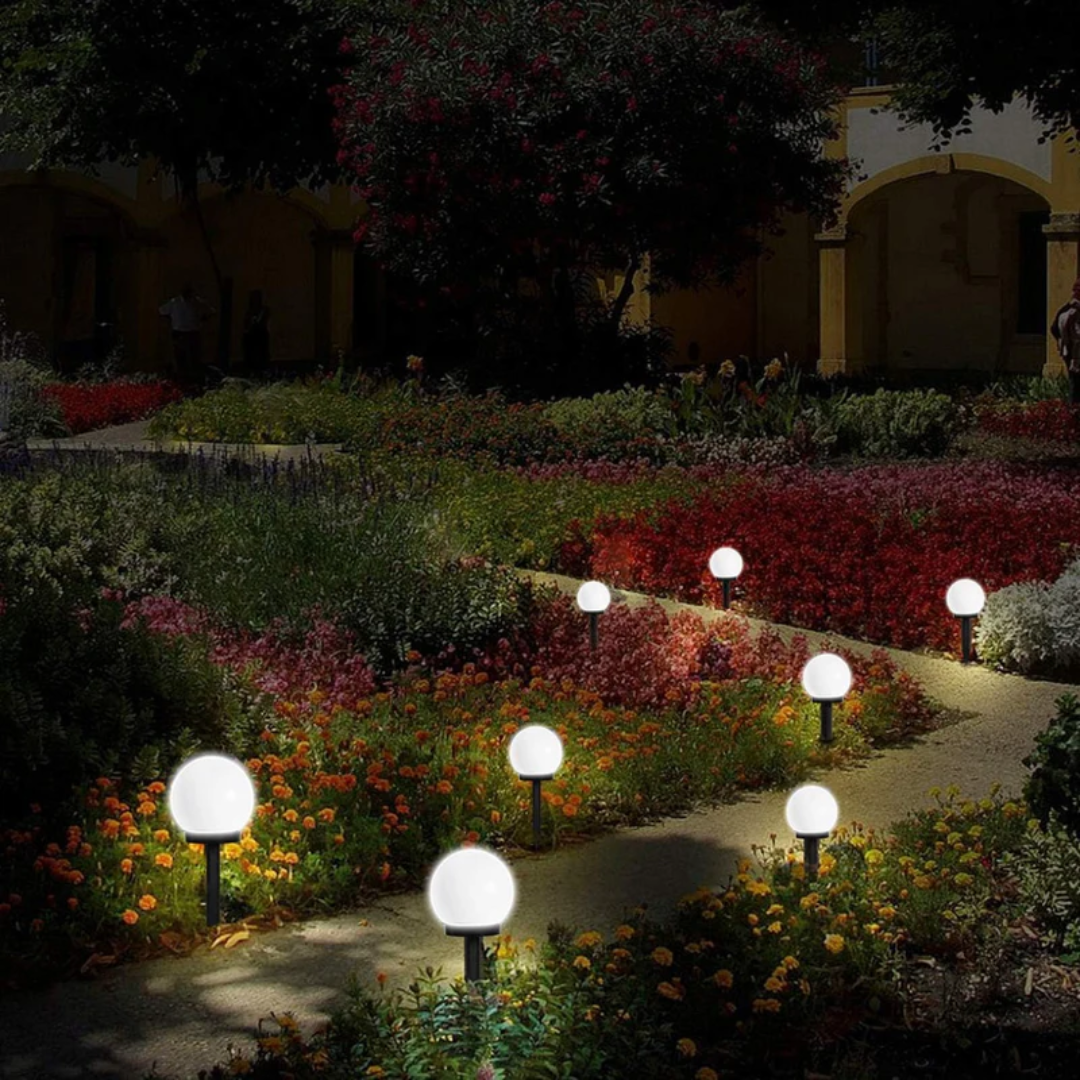 Brehn | 3 Stück wasserdichte LED Solar Ball Gartenbeleuchtung - SunLuxe Orbs