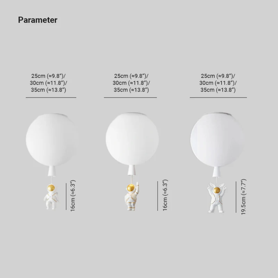 Brehn | Trendy Mond/Astronaut Kinderzimmer LED-Deckenlampe - CosmoGlow