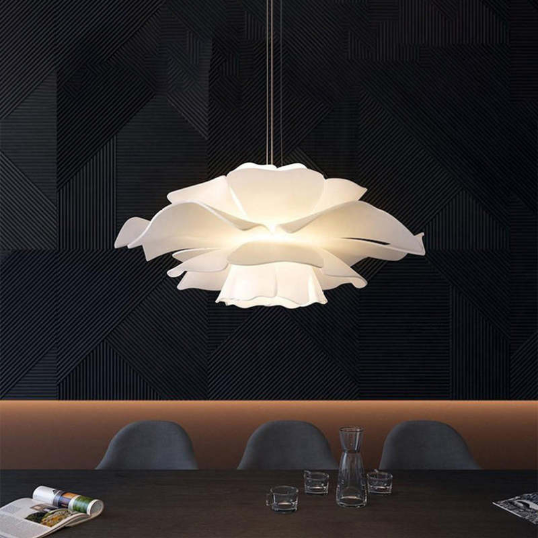 Brehn | Design Pendelleuchte Blume Weiß Metall - Sophia